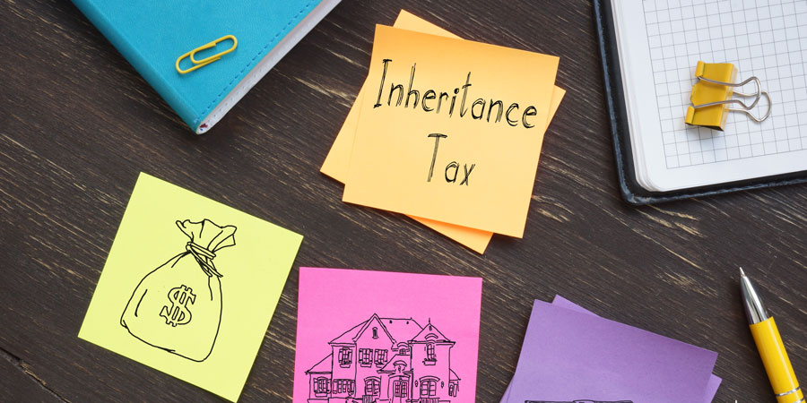 sticky notes with inheritance tax written from a McAllen law firm.